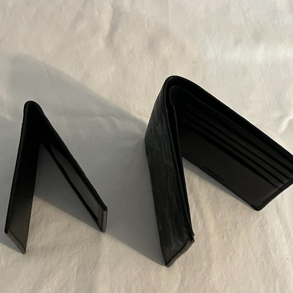 Coach 3 In 1 Black Wallet In Signature Leather With Matching Billfold - Picture 2 of 3